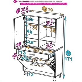 Resim Eliusta Mira Dolap 6 Bölme Çok Fonksiyonlu Banyo Dolabı 70 Cm Beyaz Sepetli Dolap 70x171x32,5 Cm Organizer Beyaz 