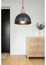 Resim Haus Mini Yarım Küre Gold Kukalı Abs Siyah Sarkıt Küçük Alanlara Uygun Mutfak Koridor Avize Siyah - Altın 