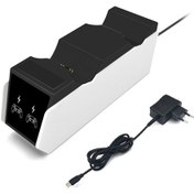Resim Geeksen Oyun Kumandası Ps5 Kontrolcüsü İçin Adaptörlü Çift Şarj Tabanlı Yuva Oyun Kumandası İstasyonu Şarj Desteği 