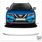 Resim Nissan Qashqai Uyumlu 2017 Ve Üzeri Krom Ön Tampon Çıtası Paslanmaz Çelik 