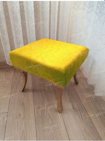 Resim Ayak Ucu Kapı Önü Antre Düz Bench Puf Gold Ayak Sarı 