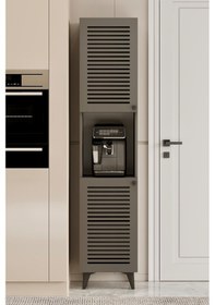 Resim Sümer Çok Amaçlı Dolap - Kahve Köşesi - Kiler Dolabı - Banyo Dolabı - Ayakkabılık - Mutfak Dolabı Gri 