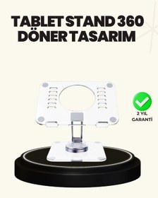 Resim Ayarlanabilir Şeffaf Tablet Standı Kaymaz Silikon Tabanlı 