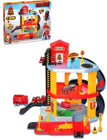 Resim a v d a 3 Katlı Itfaiye Oyuncak Garaj Seti Pisti - Otopark - Istasyon Araba Oyun Seti -dede 