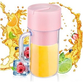 Resim Suofeng Pembe Usb Şarjlı Taşınabilir Meyve Sıkacağı, 340ml Büyük Kapasiteli Çok Amaçlı Karıştırıcı, Paslanmaz Çelik Bıçaklı. 