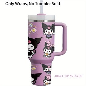 Resim 1 adet for kuromi için 40oz UV DTF Transfer Sticker - Yüksek Kaliteli, Su Geçirmez, Kendinden Yapışkanlı Decal 16oz Cam Bardaklar ve Kavanozlar için, Kalp ve Yıldızlar ile Canlı for kuromi Tasarımları için, Dayanıklı Stickers BBBTZ0410A 