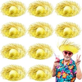 Resim Aspata Store Tropikal Parti Sarı Hasır Hawaii Şapkası 