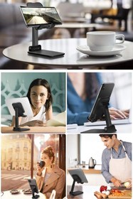 Resim TechnoStation Yeni Nesil Profesyonel Tablet & Telefon Tutucu Stand Pratik Kaymaz Stand 