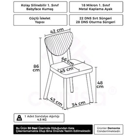 Resim Canisa Arfe Serisi 2 Adet Antrasit Mutfak Sandalyesi Beyaz Metal İskeletli 1. Sınıf Babyface Kumaş Antrasit Sandalye Ayaklar Beyaz 