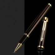 Resim 1 adet Zarif Metal Jel Kalem Altın Detaylarla - Pürüzsüz Yazma, Hızlı Kuruyan Siyah Mürekkep, 0.5mm İnce Uç, Tıkla-Çıkar Kapağı - Notlar, Ev, Okul ve Ofis Malzemeleri İçin İdeal, Okul Yazma Temel Gereksinimleri | Zarif Yazma Aracı | Pürüzsüz Yazma Deneyimi, Jel Kalem Yazma 