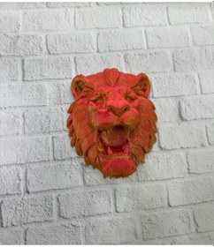 Resim Özel Tasarım 3d Aslan Figürü Duvar Süsü Dekoratif Heykel 20x21 Cm 