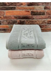 Resim Camellia Havlu 2 Adet 50x80 El Yüz Havlusu Pembe Gri Beyaz 
