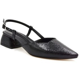 Resim Kindep Cico Alçak Kalın Topuklu Burnu Kapalı Kadın Ayakkabı Siyah Siyah 