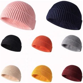 Resim 2 Adet Kısa Bere Hipster Bere Takke Bere Leon Beresi Hip Hop Beresi Takke Lacivert - Kırmızı 