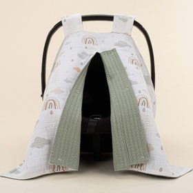 Resim Puset Örtüsü - Çift Taraflı - Koyu Yeşil Örgü - Yeşil Gökkuşağı 