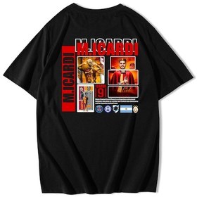 Resim Brz Collection Unisex Oversize Mauro Icardi T-shirt-siyah Siyah 