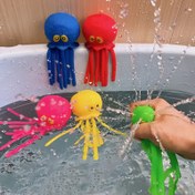 Resim Splashing Octopus Silikon Su Oyuncağı - Canlı Yeşil ve Mavi, Su Jetleri ile Eğlenceli Tasarım, Havuz ve Küvet Eğlencesi için İdeal, Rastgele Renkli Gider, Küvet Oyuncağı | Eğlenceli Tasarım | Silikon Yapı, Ahtapot Banyo Oyuncağı 