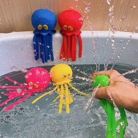 Resim Splashing Octopus Silikon Su Oyuncağı - Canlı Yeşil ve Mavi, Su Jetleri ile Eğlenceli Tasarım, Havuz ve Küvet Eğlencesi için İdeal, Rastgele Renkli Gider, Küvet Oyuncağı | Eğlenceli Tasarım | Silikon Yapı, Ahtapot Banyo Oyuncağı 