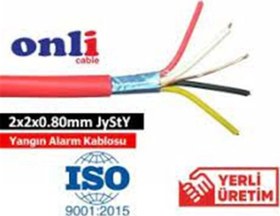 Resim Onli 2x2x0,80mm J-Y(st)Y...Lg CCA 100 metre Yangın Alarm Kablosu 