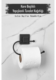 Resim Yapışkanlı Kare Başlıklı Siyah Tuvalet Kağıtlığı Çok Renkli 