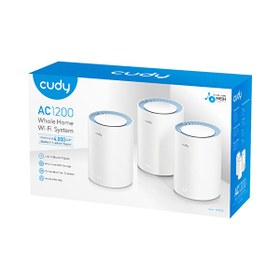 Resim M1200 3-Pack AC1200 Mbps 2.4 GHz/5 GHz AP/RE/Wisp Mu-Mimo Kablosuz 3'lü Mesh Wi-Fi Sistemi Router 