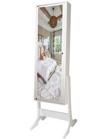 Resim First Mobilya Yıldız Demonte Ayaklı Aynalı Takı Dolabı Hediyelik Çok Amaçlı Takı Dolabı Beyaz 
