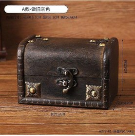 Resim Ganzhoushop Çin Vintage Ahşap Saklama Kutusu Zarif Masaüstü Düzenleyici Geleneksel Oymalar Çok İşlevli Retro Mücevher Kutusu Ev İçinkahverengi 