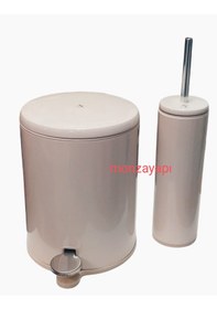 Resim Primanova Cigo Pedallı Çöp Kovası Soft Ve Wc Tuvalet Fırçası Bej 