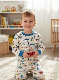 Resim Zekids Erkek Çocuk Pamuklu Araba Desenli Pijama Takımı-16838 Renklı 