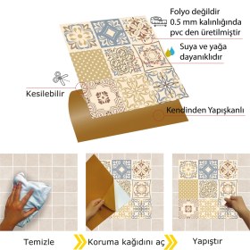 Resim Tink Kendinden Yapışkanlı Soft Çiçek Desenli Pvc Karo 30x30 cm 11 Adet 1m2 