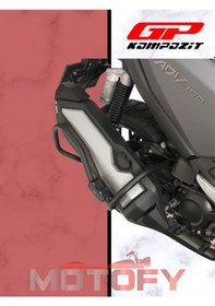 Resim Gp Kompozit Honda Adv 350 2023-2024 Uyumlu Egzoz Koruma Demiri Siyah 