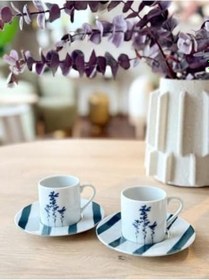Resim Girye Desen3 2 Kişilik 4 Parça Kahve Fincanı 90cc 04ppo000641 Açık Altın 