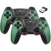 Resim Km-029 2.4g Kablosuz Kontrol Cihazı 1 - 2 Usb Alıcı 2 Gamepad Yeşil 