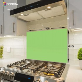 Resim Decorita Düz Renk - Neon Yeşil | Cam Ocak Arkası Koruyucu | 49,5cm X 76cm 