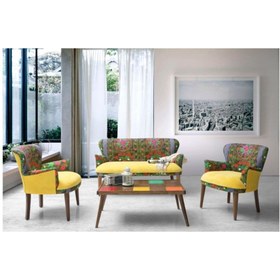Resim Vistaso Concept Etnik Desen Çay Seti Koltuk Takımı, Salon, Balkon, 2+1+1 (sarı) 