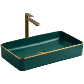 Resim Lena E-4071Y Tezgah Üstü Porselen Lavabo 