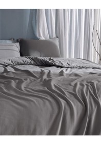 Resim Madame Coco Marly Tek Kişilik %100 Pamuk Penye Lastikli Nevresim Takımı - Gri 8684427198940 Gri 