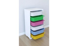 Resim Remaks 6 Sepetli Oyuncak Dolabı Çok Amaçlı Dolap - Renkli 