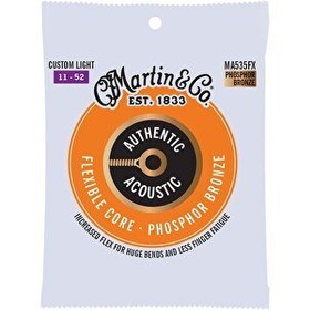 Resim Martin & Co MA535FX Flexible Core Phosphor Bronze Akustik Gitar Teli Custom Light 11-52 