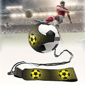 Resim Football Kick Trainer For Single Practicing, Adjustable Elastic Soccer Ball Auxiliary Training Equipment, Football Training Belt 