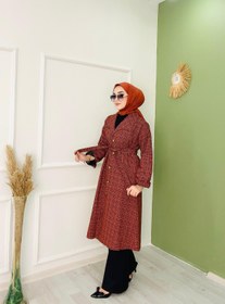 Resim Şanel Kumaş Astarlı Kaban Kiremit - 38 