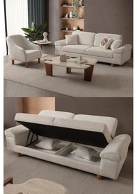 Resim Armada 3+1 Koltuk Takımı Krem Krem 