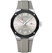 Resim Curren Takvim Silikon Kayış Casual Erkek İzle Beyaz Gri Çok Renkli 