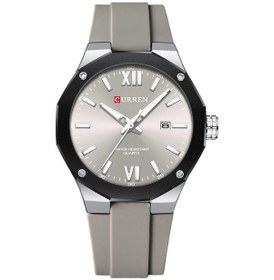 Resim Curren Takvim Silikon Kayış Casual Erkek İzle Beyaz Gri Çok Renkli 