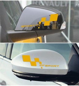 Resim Gt Sport Yazılı Desenli Ayna Sticker Etiket Modeli 