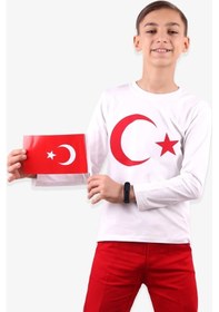 Resim Breeze Türk Bayraklı Çocuk Uzun Kollu Tişört Kırmızı(6-12 Yaş) 
