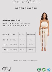 Resim Husufi V Cross Naturel %100 Pamuklu Şalvar Pantolon 