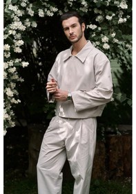 Resim Mai Collection Mai Studios Co. Sergio Kemer Detay Gri Erkek Ceket Gri 