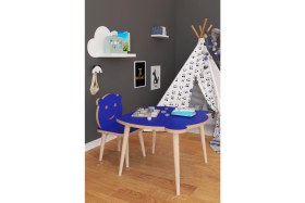 Resim Remaks Panda Yaz Sil Yüzey Çocuk Masa Sandalye Takımı 1 Aktivite Oyun Masası 1 Sandalye - Mavi 