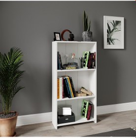 Resim Rosepal Mobilya Micro Dekoratif Beyaz 3'lü Kitaplık 
